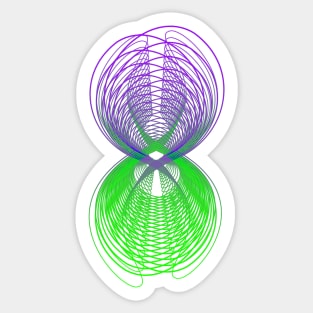 Galaxy geometric abstract purple green Sticker